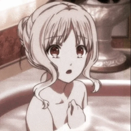 anime vampir, anime girl, anime bayi, karakter anime, kamar mandi komori