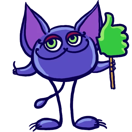 кошка, фиолетовые, кот фиолетовый, фиолетовая летучая мышь, летучая мышь иллюстрация