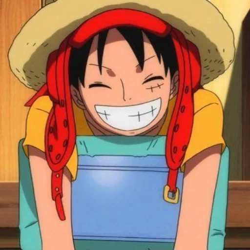 van pis, manky de luffy, one piece luffy, personnages d'anime, van pis luffy sourit