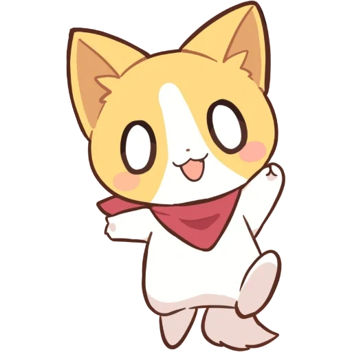 kucing, kucing, anime, gambar, gambar seni