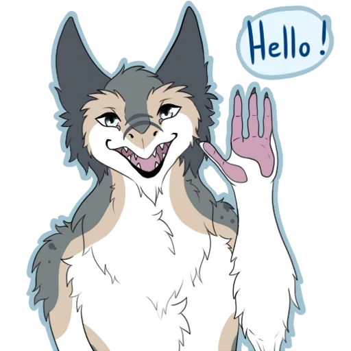 arta furri, furri wolf, furry wolf, wolf furri art, furri waves his paw