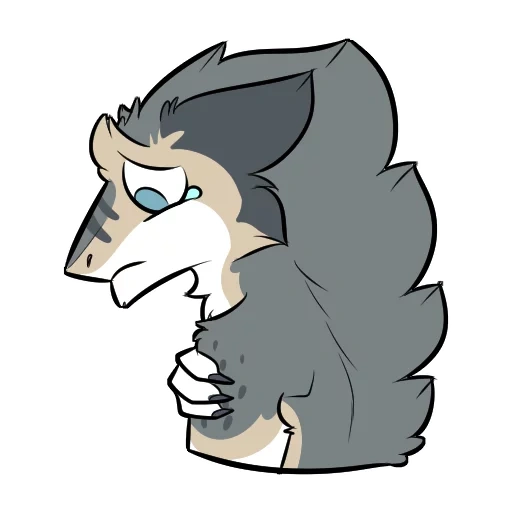 furri art, grauer wolf, pelziges sergal, furri art wolf, cartoon wolf