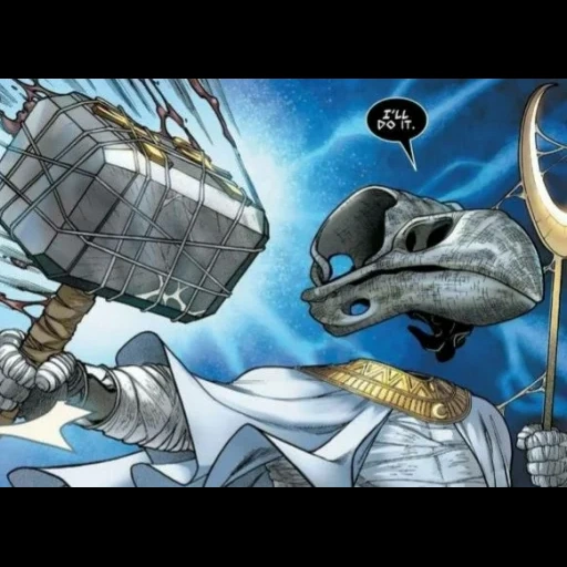 ksatria lunar, kepala komik lopper, moon knight khonshu, komik lunar knight, spektrum tanda lunar ksatria