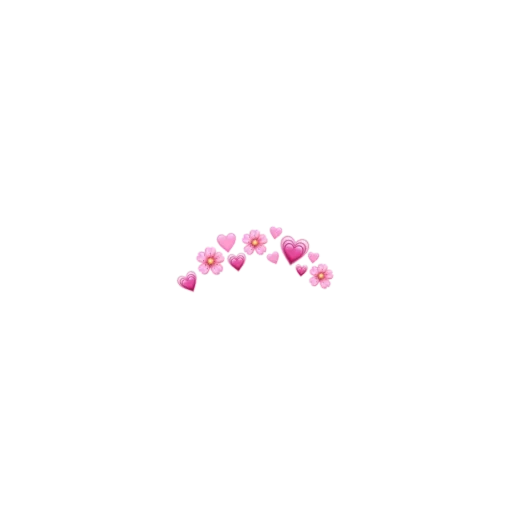 эмодзи сакура, эмодзи цветок, сердечки над головой, розовые наклейки аватана, фиолетовые сердечки над головой