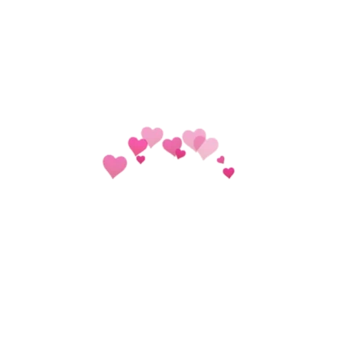 pink hearts, hearts head, hearts above the head, pink hearts overhead, pink hearts over the head of a transparent background