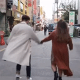 walk, foot, couple, people, street style