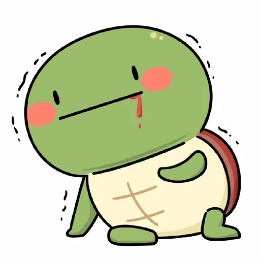 hermoso, anime, tortuga, kawai dino, tortuga de línea