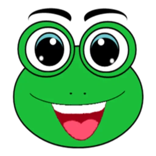 rana, cara de rana, los ojos de la rana, rana de boca, icono de aplicación de rana verde