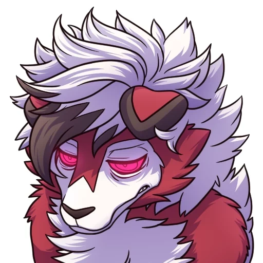 aska, anime, species, lycaxel lycanroc, anime animals wolves