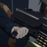 anime, mg42 jin roh, personagens de anime, dedos de anime com uma arma, recarregando de anime de uma pistola