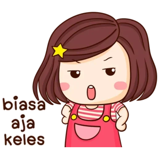 clipart, mujer joven, pegatinas kawaii