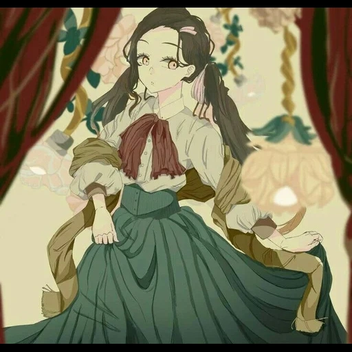 nezuko, nezuko kamado, аниме девушки, аниме персонажи, kimetsu no yaiba тамае