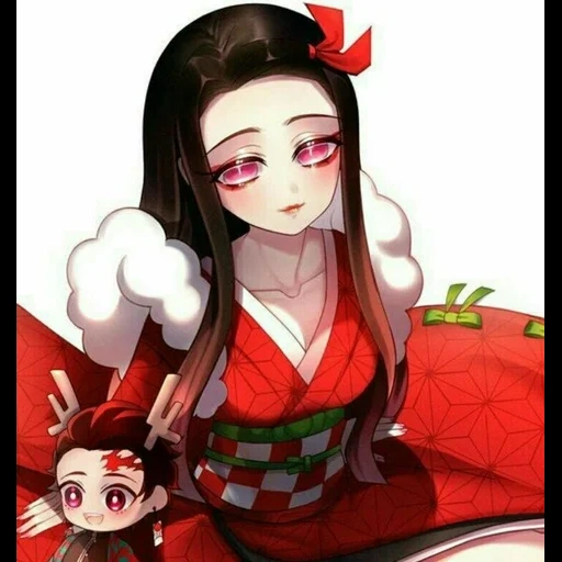 незуко, nezuko, незуко арт, нэзуко комадо, аниме клинок рассекающий демонов незуко