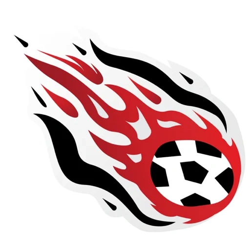 schizzo da calcio, logo football, ball di calcio del logo, loghi di calcio, fire red ball
