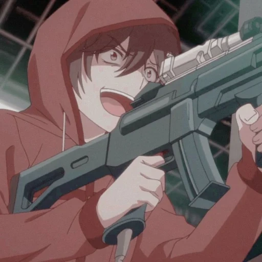 anime boy, anime boy, cool animation screenshot, black lagoon pirates, roaring pirates in the black lagoon