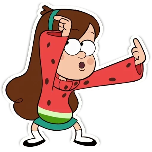 air terjun gravitasi, gravity falls mabel, stiker gravity falls mabel