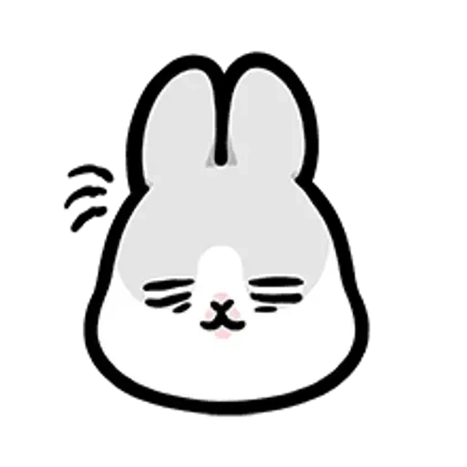 little rabbit, rabbit, rabbit sticker, little hare face