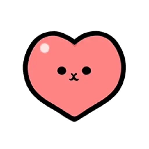 coração de kawaii, o coração é doce, o coração é doce, corações fofos, coração rosa com olhos