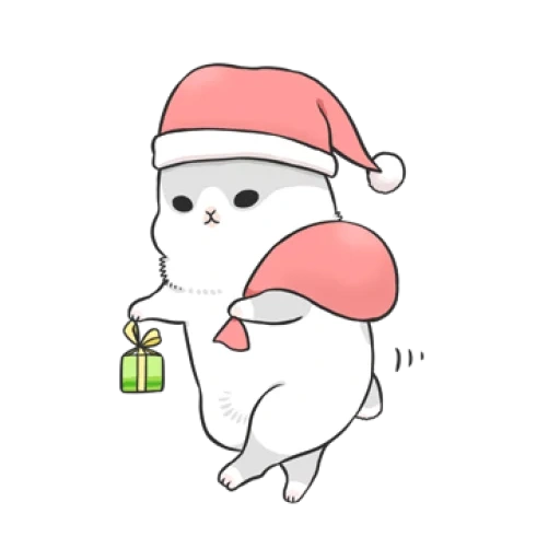 stiker telegram kelinci machiko, kawaii gambar tahun baru, manusia salju untuk membuat sketsa, machiko, gambar lucu