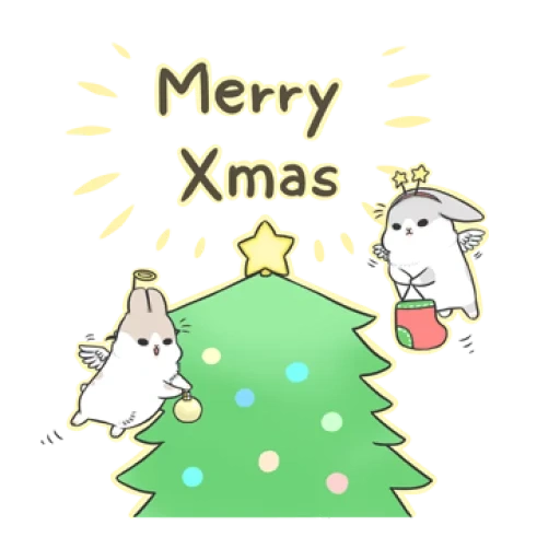 stickers telegram rabbit machiko, stickers rabbit, staker, clipart, christmas drawing