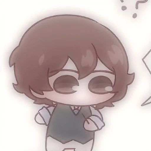 chibi, dazai chibi, dazai chui chibi, dadzai osamu chibi, desenhos fofos de chibi