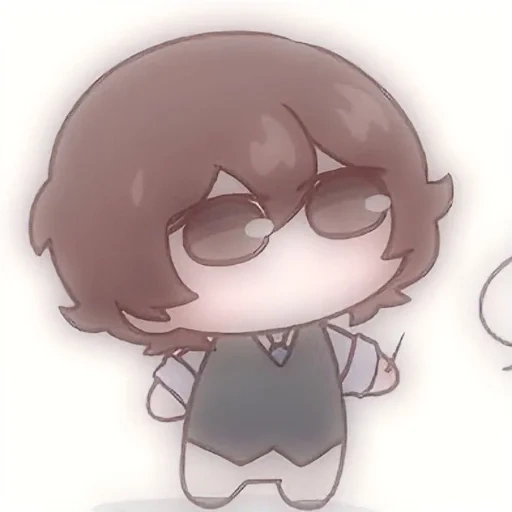 la parete rossa, taizai chibi, taizai zhi chuya chibi, dazai osamu chibi, simpatica figura di chibi