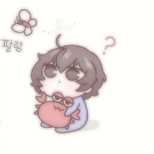 chibi, taizai chibi, chibi lucu, dazai osamu chibi, lukisan tokoh dinding merah yang indah