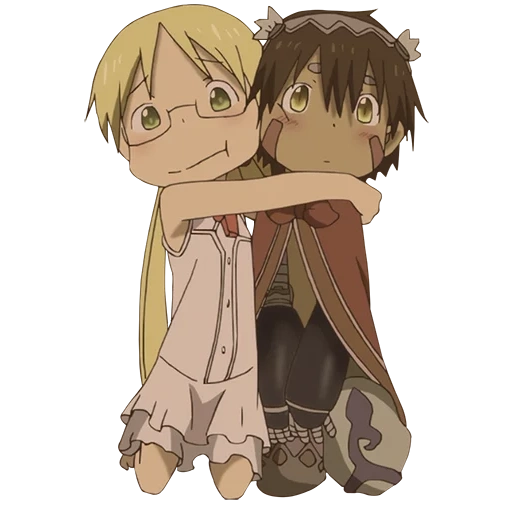 created in the abyss of rico and reg, masaomi and mikado, made in abyss, made in abyss stickers, reg and rico