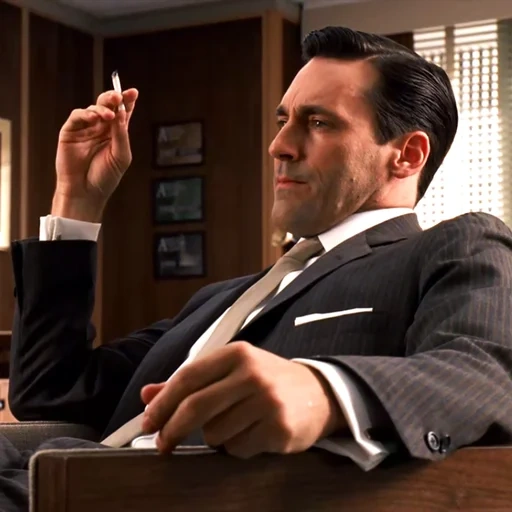 fou, john hamm, fumeurs, don draper, smoking man