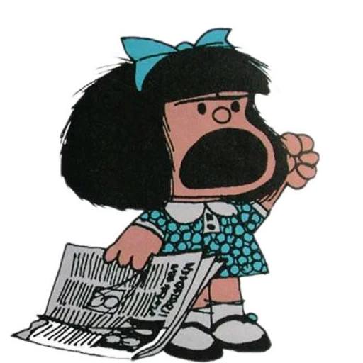 mafalda, vignette, buen humor, mafalda italien, eine seite des textes