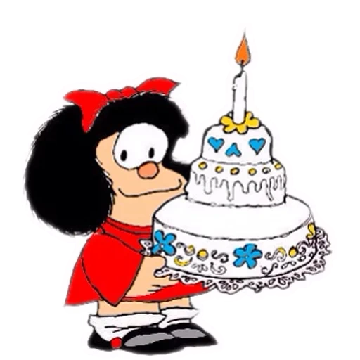 pastel de mafalda, para el cumpleaños, feliz cumpeados, feliz cumpleaños mamá, cumpleaños de mafalda
