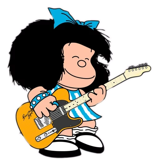 mafalda, personaje, tocar la guitarra, mafalda melkek