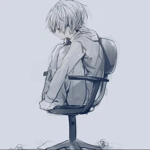 парень аниме, аниме арты рисунки, человек сзади аниме, аниме грустно мальчик