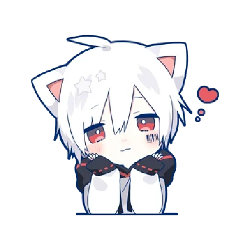 chibi de mafumafu, mafumafu neko, mafumafo chibi, lindos dibujos de chibi