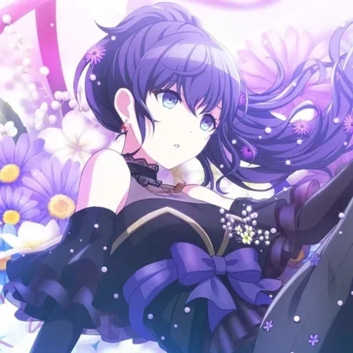anime, anime girl, anime beauté, personnages d'anime, purple anime hair