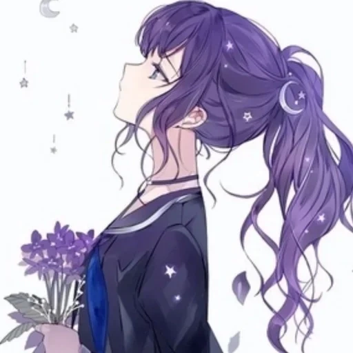 figure, anime girl, anime girl, identity v se bian, purple anime hair
