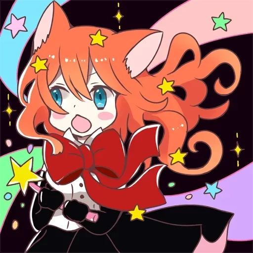 magic cat, anime art mignon