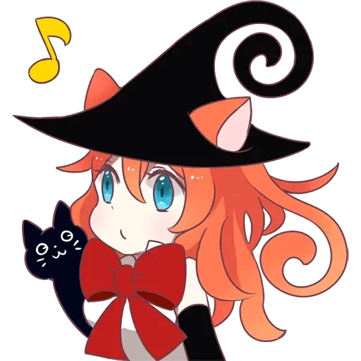 sorcière, ginger la sorcière, bloom magic cat 6, sorcière balai rouge, anime sorcière halloween