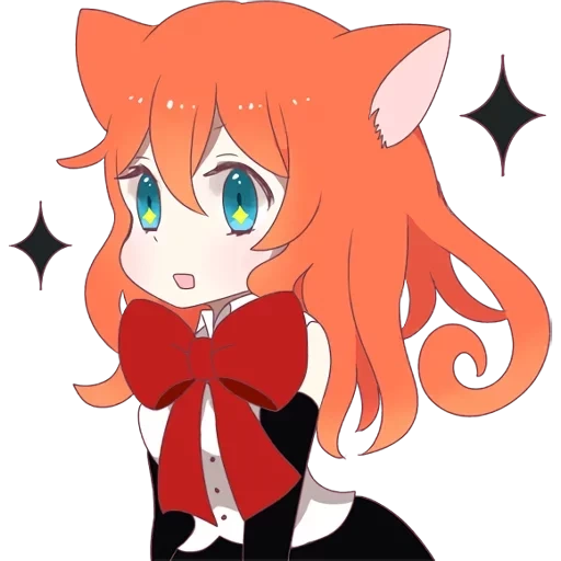 kucing, karakter anime, witch ginger