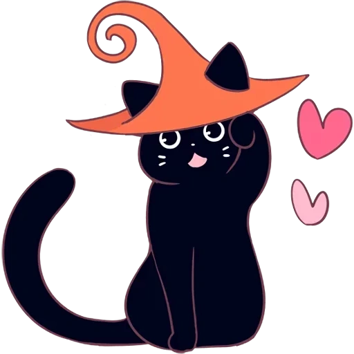 black cat, мэджик кэт, кошка хэллоуин, черная кошка шляпке, черный кот шляпе хэллоуин