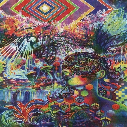 gemälde, psychedelika, abstrakte gemälde, abstraktionskunst, hippie psychedelic art