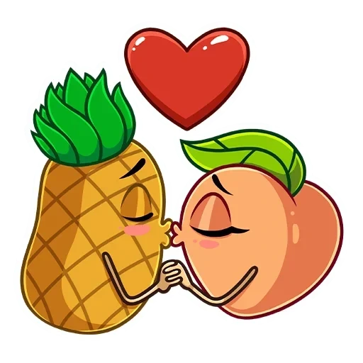 der magnet der liebe, der magnet der liebe, illustration mit ananas