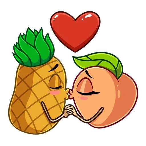 magnete dell'amore, magnete dell'amore, illustrazioni di ananas