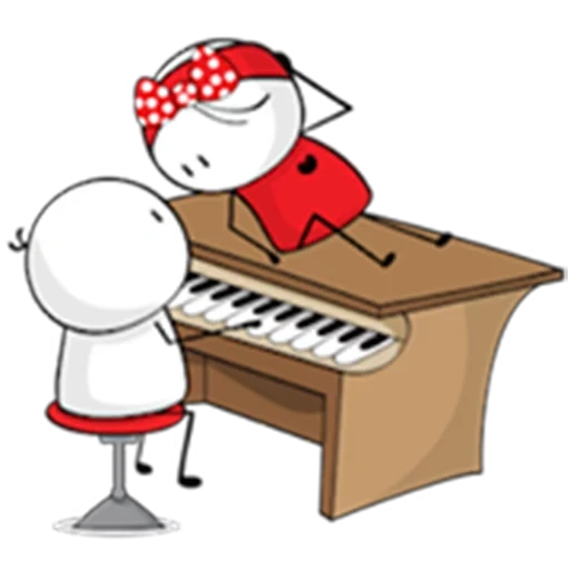 день святого, играть пианино, комиксы пианино, иллюстрации милые, играющий пианино мультяшный