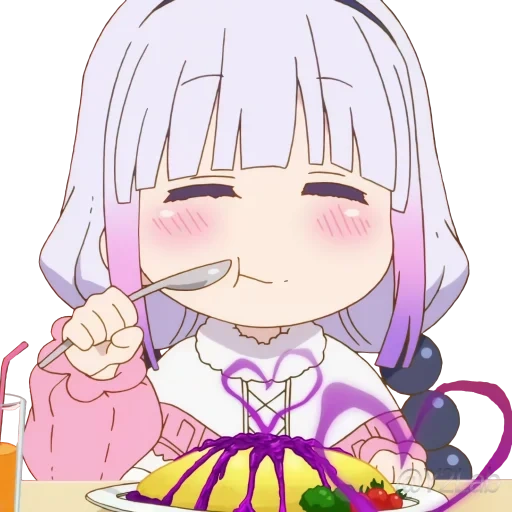 kanna kamui, maid dragon, kobayashi san, кобаяши anime memes, дракон горничная кобаяши канна чиби