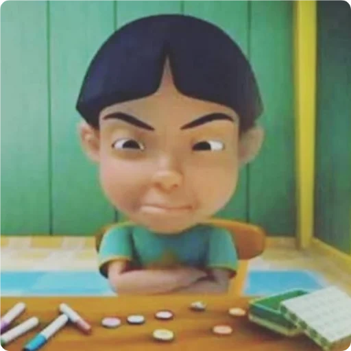 subyacente, asiático, dibujos animados, serie múltiple, meme upin ipin