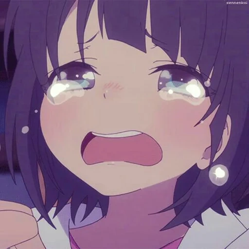 плачущая аниме тян, плачущие 2д тян, рисунок, девушки из аниме, плачет аниме