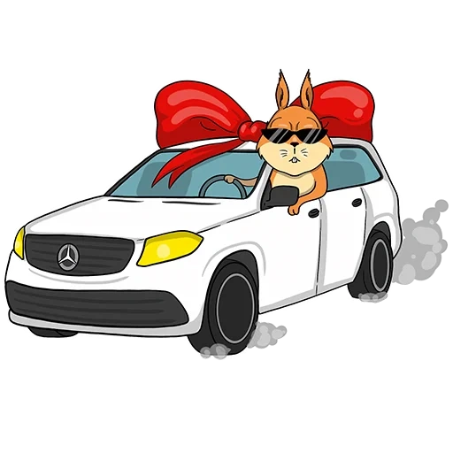 emoji, desenho do carro de coelho