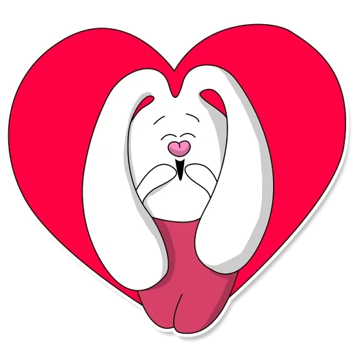 вайбер, валентинка другу, влюбленный кролик, сердце валентинка, смешные валентинки