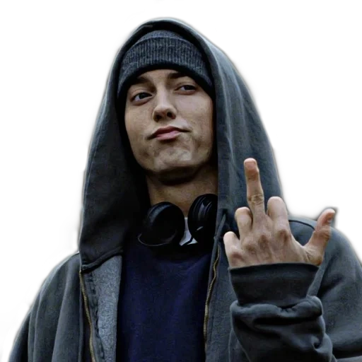 eminem, eminem's fact, eminem 8 mile, eminem 8 mile, eminem shows the middle finger